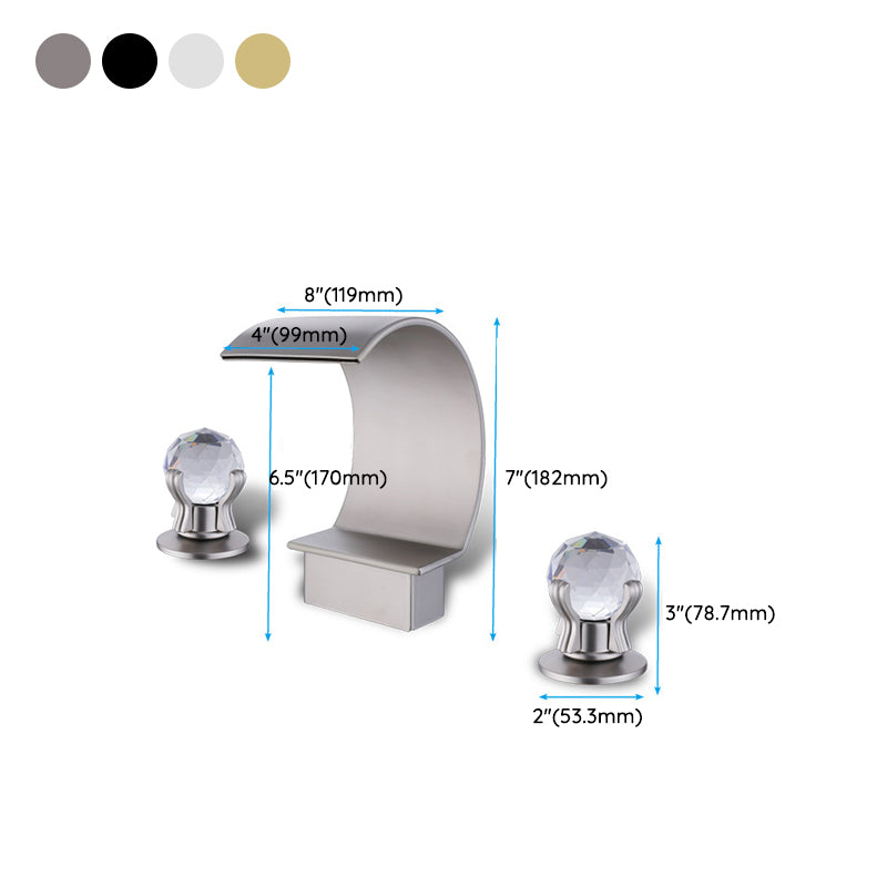 Light Luxury Basin Faucet Waterfall Spout Bathroom Faucet Knob Handle Sink Faucet Clearhalo 'Bathroom Remodel & Bathroom Fixtures' 'Bathroom Sink Faucets' 'Bathroom Sinks & Faucet Components' 'bathroom_sink_faucets' 'Home Improvement' 'home_improvement' 'home_improvement_bathroom_sink_faucets' 6951789