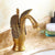 Full Brass Bathroom Vanity Faucet Hot and Cold Single Handle Basin Faucet Bronze 7.5" Clearhalo 'Bathroom Remodel & Bathroom Fixtures' 'Bathroom Sink Faucets' 'Bathroom Sinks & Faucet Components' 'bathroom_sink_faucets' 'Home Improvement' 'home_improvement' 'home_improvement_bathroom_sink_faucets' 6951821