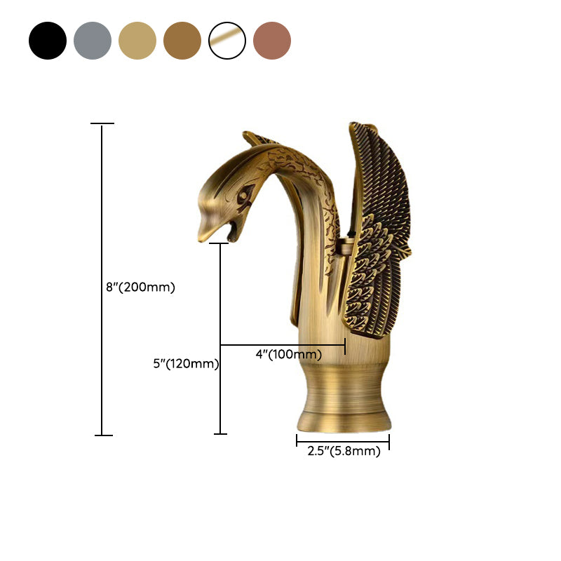 Full Brass Bathroom Vanity Faucet Hot and Cold Single Handle Basin Faucet Clearhalo 'Bathroom Remodel & Bathroom Fixtures' 'Bathroom Sink Faucets' 'Bathroom Sinks & Faucet Components' 'bathroom_sink_faucets' 'Home Improvement' 'home_improvement' 'home_improvement_bathroom_sink_faucets' 6951836