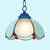 Black/White/Blue 1 Bulb Down Lighting Mediterranean Stained Glass Flared Hanging Ceiling Light Blue Clearhalo 'Ceiling Lights' 'Industrial' 'Middle Century Pendants' 'Pendant Lights' 'Pendants' 'Tiffany close to ceiling' 'Tiffany Pendants' 'Tiffany' Lighting' 69518