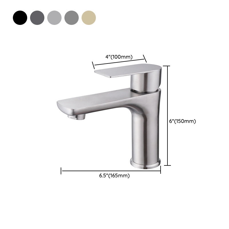 Stainless Steel Bathroom Lavatory Faucet 1 Handle Hot and Cold Basin Faucet with Hoses Clearhalo 'Bathroom Remodel & Bathroom Fixtures' 'Bathroom Sink Faucets' 'Bathroom Sinks & Faucet Components' 'bathroom_sink_faucets' 'Home Improvement' 'home_improvement' 'home_improvement_bathroom_sink_faucets' 6951904