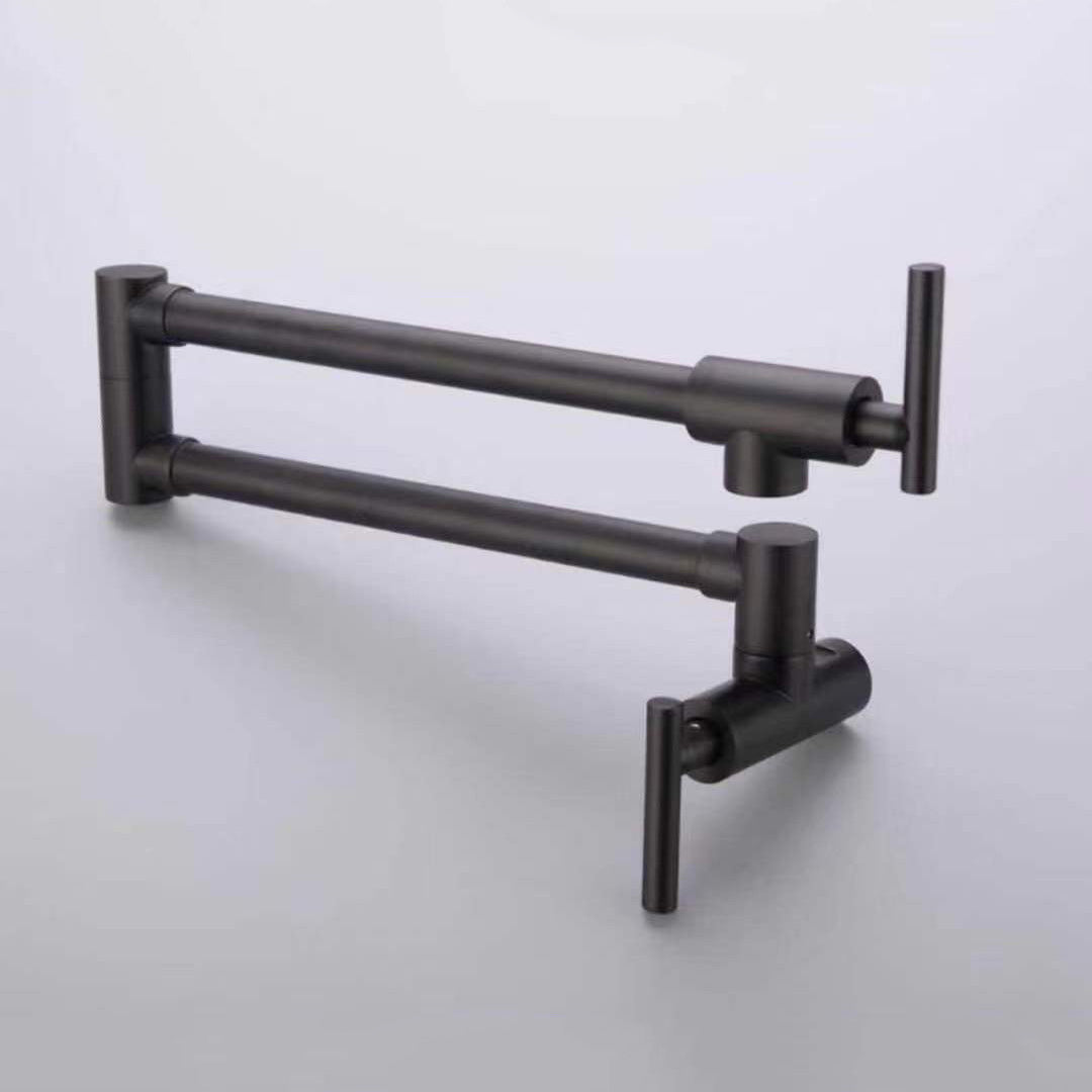 Black Pot Filler Single Lever Handle Modern Swivel 1-Hole Copper Kitchen Faucet Clearhalo 'Home Improvement' 'home_improvement' 'home_improvement_kitchen_faucets' 'Kitchen Faucets' 'Kitchen Remodel & Kitchen Fixtures' 'Kitchen Sinks & Faucet Components' 'kitchen_faucets' 6951988