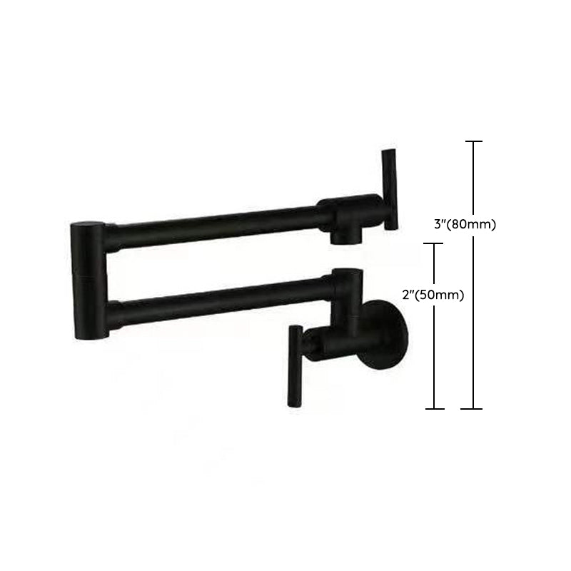 Black Pot Filler Single Lever Handle Modern Swivel 1-Hole Copper Kitchen Faucet Clearhalo 'Home Improvement' 'home_improvement' 'home_improvement_kitchen_faucets' 'Kitchen Faucets' 'Kitchen Remodel & Kitchen Fixtures' 'Kitchen Sinks & Faucet Components' 'kitchen_faucets' 6951991