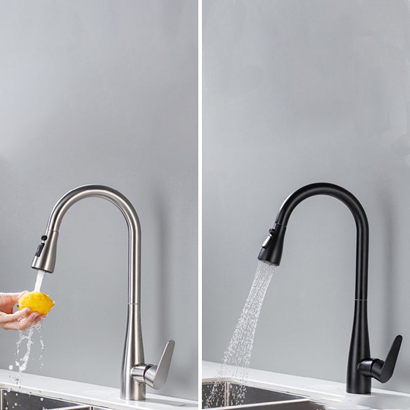 Touch Sensor Spray Kitchen Faucet Stainless Steel Swivel Spout with Pull Down Sprayer Clearhalo 'Home Improvement' 'home_improvement' 'home_improvement_kitchen_faucets' 'Kitchen Faucets' 'Kitchen Remodel & Kitchen Fixtures' 'Kitchen Sinks & Faucet Components' 'kitchen_faucets' 6952002
