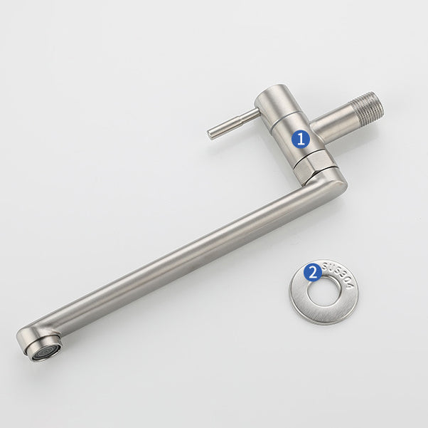 Kitchen Faucet Pot Filler Single Handle Swivel Stainless Steel Kitchen Faucet Clearhalo 'Home Improvement' 'home_improvement' 'home_improvement_kitchen_faucets' 'Kitchen Faucets' 'Kitchen Remodel & Kitchen Fixtures' 'Kitchen Sinks & Faucet Components' 'kitchen_faucets' 6952013