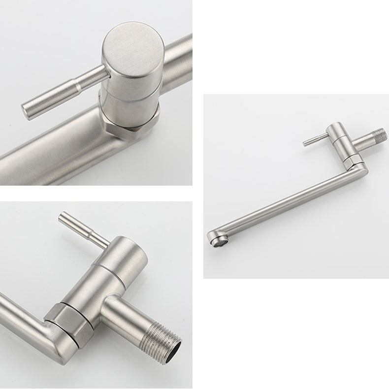 Kitchen Faucet Pot Filler Single Handle Swivel Stainless Steel Kitchen Faucet Clearhalo 'Home Improvement' 'home_improvement' 'home_improvement_kitchen_faucets' 'Kitchen Faucets' 'Kitchen Remodel & Kitchen Fixtures' 'Kitchen Sinks & Faucet Components' 'kitchen_faucets' 6952015