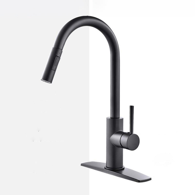 304 Stainless Steel Kitchen Faucet 3-Function Spray High Arc with Pull down Sprayer Clearhalo 'Home Improvement' 'home_improvement' 'home_improvement_kitchen_faucets' 'Kitchen Faucets' 'Kitchen Remodel & Kitchen Fixtures' 'Kitchen Sinks & Faucet Components' 'kitchen_faucets' 6952020