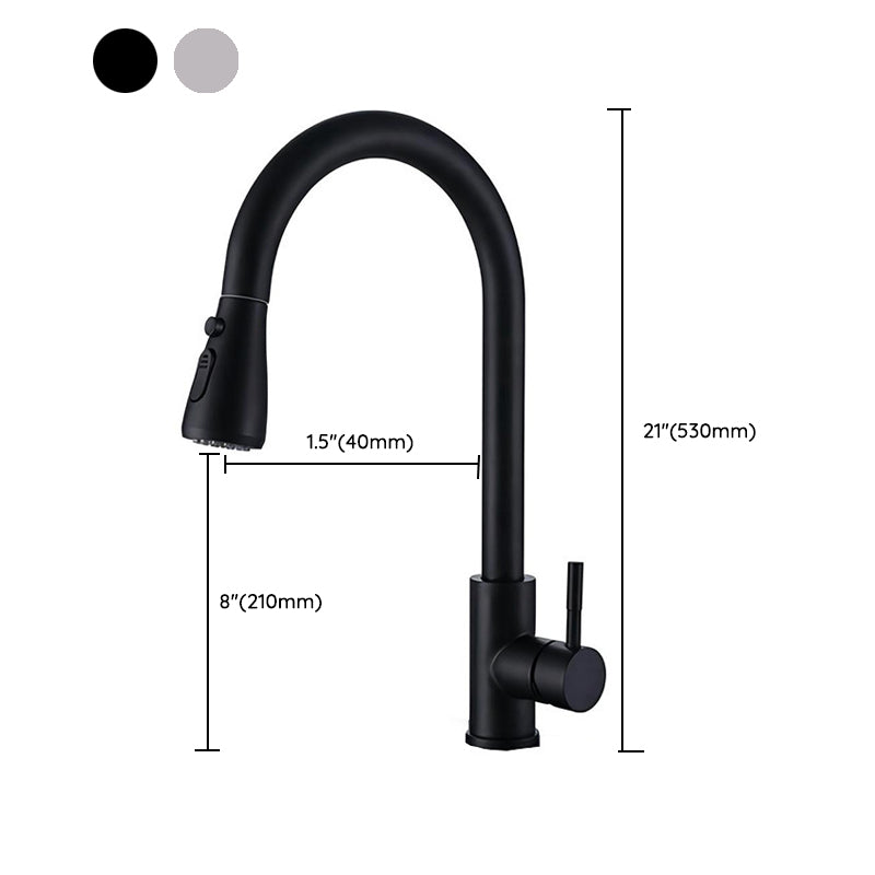 Pulldown Sprayer Bar Prep Kitchen Faucet Contemporary Bridge Faucet Clearhalo 'Home Improvement' 'home_improvement' 'home_improvement_kitchen_faucets' 'Kitchen Faucets' 'Kitchen Remodel & Kitchen Fixtures' 'Kitchen Sinks & Faucet Components' 'kitchen_faucets' 6952051