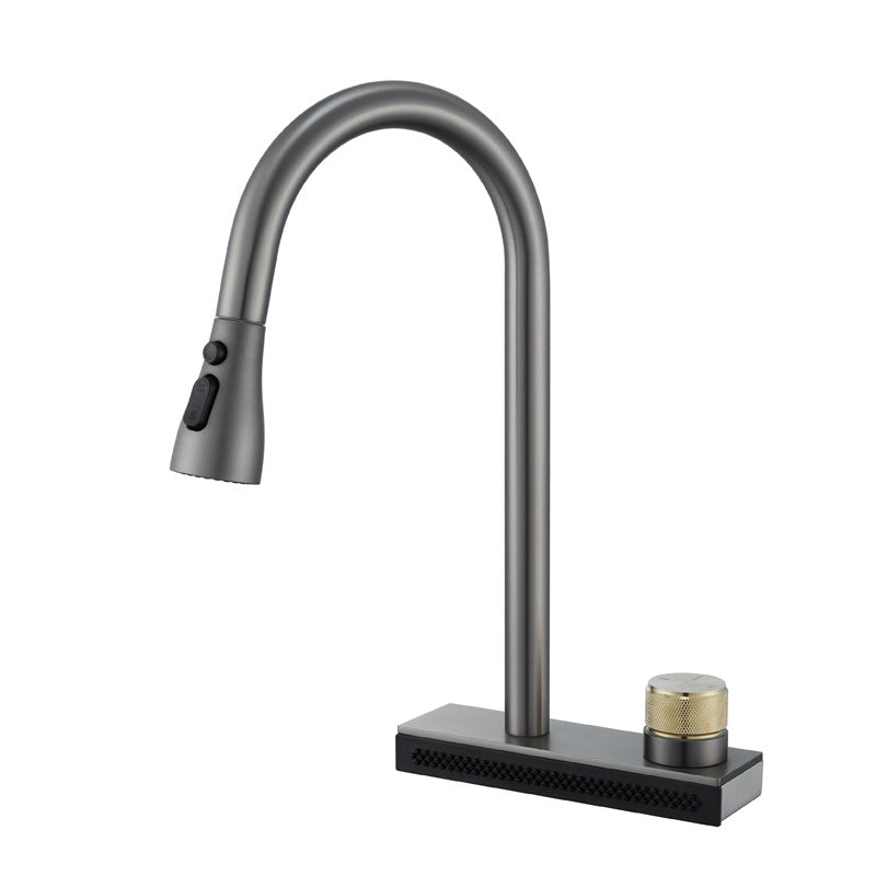 Contemporary Pot Filler Kitchen Faucet with Deck Plate 2 Hole Bar Faucet Grey Clearhalo 'Home Improvement' 'home_improvement' 'home_improvement_kitchen_faucets' 'Kitchen Faucets' 'Kitchen Remodel & Kitchen Fixtures' 'Kitchen Sinks & Faucet Components' 'kitchen_faucets' 6952054