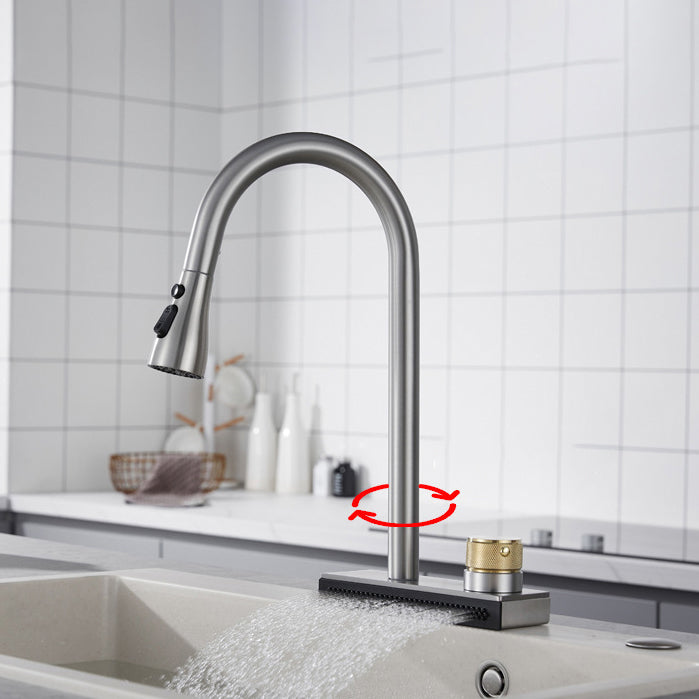 Contemporary Pot Filler Kitchen Faucet with Deck Plate 2 Hole Bar Faucet Clearhalo 'Home Improvement' 'home_improvement' 'home_improvement_kitchen_faucets' 'Kitchen Faucets' 'Kitchen Remodel & Kitchen Fixtures' 'Kitchen Sinks & Faucet Components' 'kitchen_faucets' 6952059