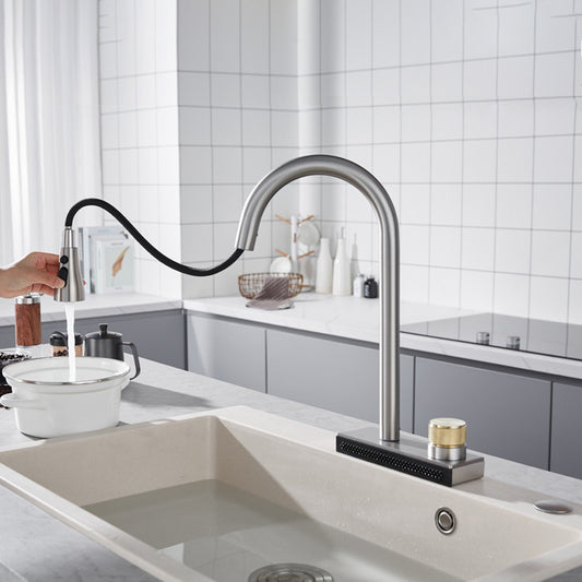 Contemporary Pot Filler Kitchen Faucet with Deck Plate 2 Hole Bar Faucet Clearhalo 'Home Improvement' 'home_improvement' 'home_improvement_kitchen_faucets' 'Kitchen Faucets' 'Kitchen Remodel & Kitchen Fixtures' 'Kitchen Sinks & Faucet Components' 'kitchen_faucets' 6952060