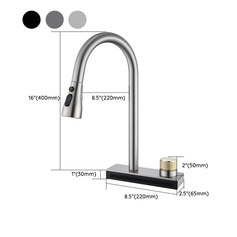 Contemporary Pot Filler Kitchen Faucet with Deck Plate 2 Hole Bar Faucet Clearhalo 'Home Improvement' 'home_improvement' 'home_improvement_kitchen_faucets' 'Kitchen Faucets' 'Kitchen Remodel & Kitchen Fixtures' 'Kitchen Sinks & Faucet Components' 'kitchen_faucets' 6952063