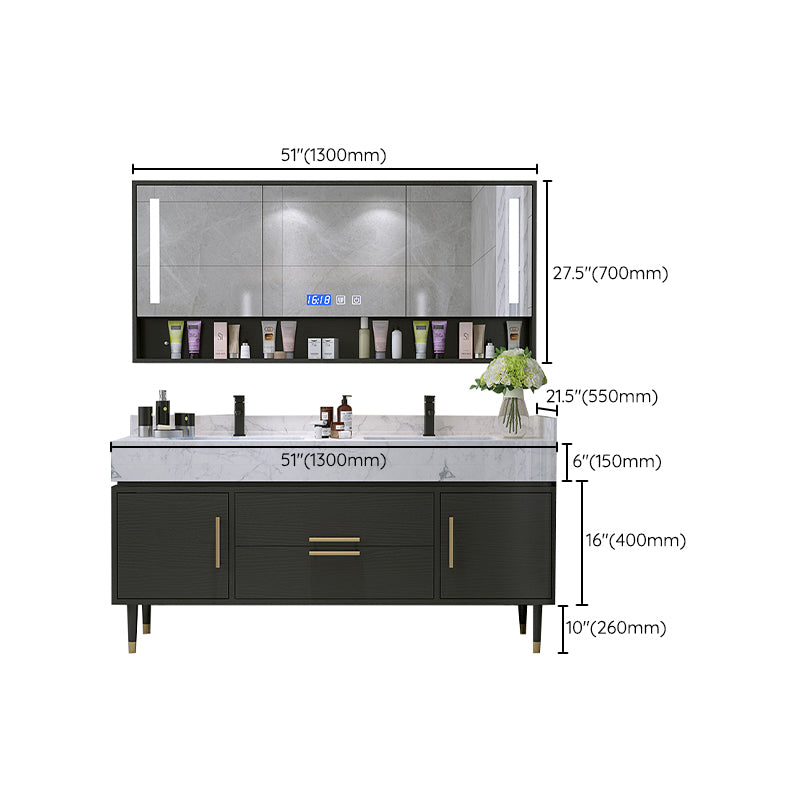 Metal Frame Vanity Set Plain Rectangle Drawers Freestanding Bath Vanity with Drawers Clearhalo 'Bathroom Remodel & Bathroom Fixtures' 'Bathroom Vanities' 'bathroom_vanities' 'Home Improvement' 'home_improvement' 'home_improvement_bathroom_vanities' 6952092