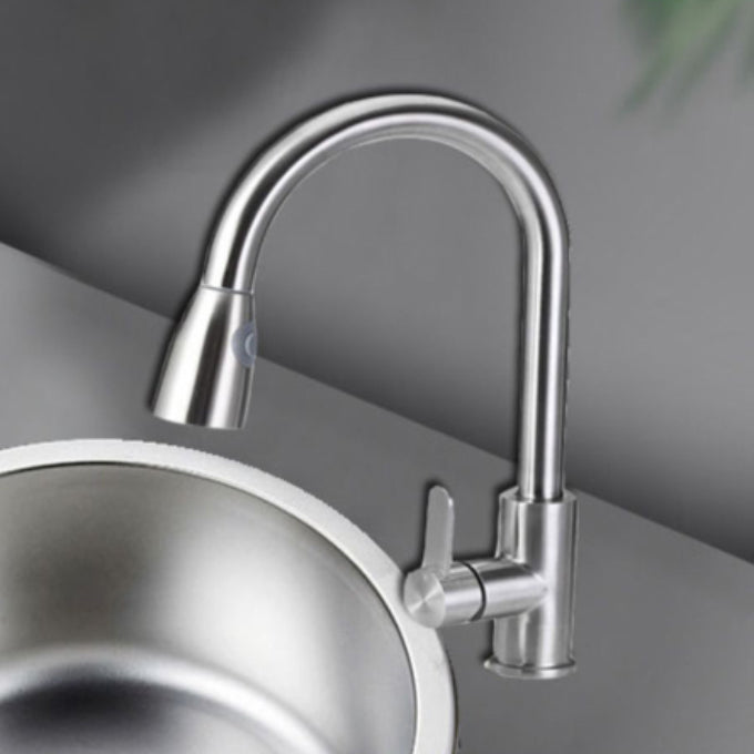 Round Stainless Steel Sink Single Bowl Undermount Sink with Basket Strainer Clearhalo 'Home Improvement' 'home_improvement' 'home_improvement_kitchen_sinks' 'Kitchen Remodel & Kitchen Fixtures' 'Kitchen Sinks & Faucet Components' 'Kitchen Sinks' 'kitchen_sinks' 6952111