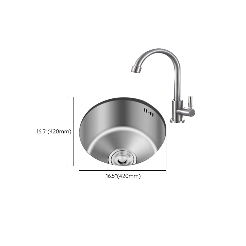 Round Stainless Steel Sink Single Bowl Undermount Sink with Basket Strainer Clearhalo 'Home Improvement' 'home_improvement' 'home_improvement_kitchen_sinks' 'Kitchen Remodel & Kitchen Fixtures' 'Kitchen Sinks & Faucet Components' 'Kitchen Sinks' 'kitchen_sinks' 6952123