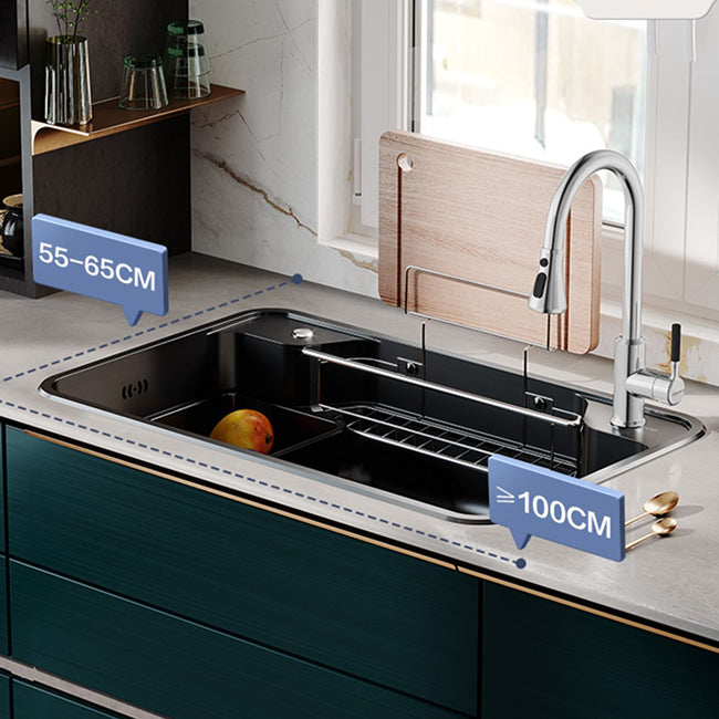 Drop-In Sink Stainless Steel Single Basin Basket Strainer Kitchen Sink with Drain Assembly Clearhalo 'Home Improvement' 'home_improvement' 'home_improvement_kitchen_sinks' 'Kitchen Remodel & Kitchen Fixtures' 'Kitchen Sinks & Faucet Components' 'Kitchen Sinks' 'kitchen_sinks' 6952207