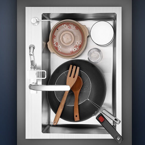 Modern Single Bowl Kitchen Sink Stainless Steel Kitchen Sink with Rectangle Shape Clearhalo 'Home Improvement' 'home_improvement' 'home_improvement_kitchen_sinks' 'Kitchen Remodel & Kitchen Fixtures' 'Kitchen Sinks & Faucet Components' 'Kitchen Sinks' 'kitchen_sinks' 6952222