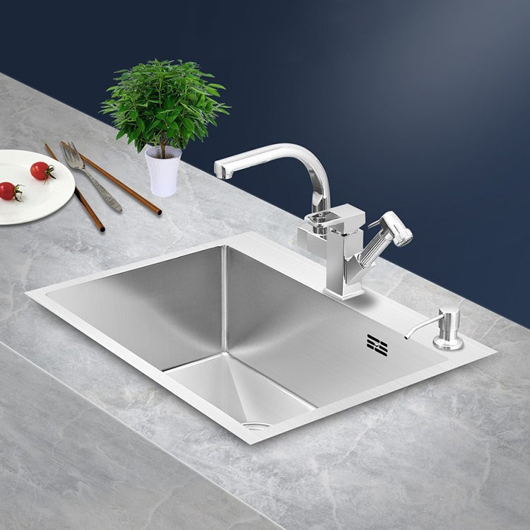 Modern Single Bowl Kitchen Sink Stainless Steel Kitchen Sink with Rectangle Shape Clearhalo 'Home Improvement' 'home_improvement' 'home_improvement_kitchen_sinks' 'Kitchen Remodel & Kitchen Fixtures' 'Kitchen Sinks & Faucet Components' 'Kitchen Sinks' 'kitchen_sinks' 6952224