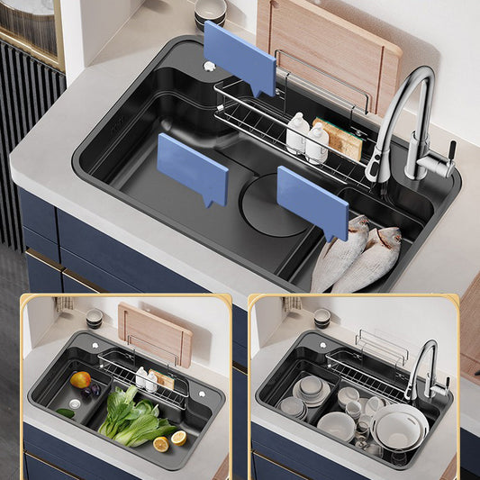 Stainless Steel Kitchen Sink Modern Style Kitchen Sink with Drain Strainer Kit Clearhalo 'Home Improvement' 'home_improvement' 'home_improvement_kitchen_sinks' 'Kitchen Remodel & Kitchen Fixtures' 'Kitchen Sinks & Faucet Components' 'Kitchen Sinks' 'kitchen_sinks' 6952286