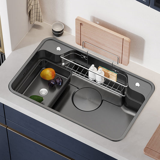 Stainless Steel Kitchen Sink Modern Style Kitchen Sink with Drain Strainer Kit Clearhalo 'Home Improvement' 'home_improvement' 'home_improvement_kitchen_sinks' 'Kitchen Remodel & Kitchen Fixtures' 'Kitchen Sinks & Faucet Components' 'Kitchen Sinks' 'kitchen_sinks' 6952301