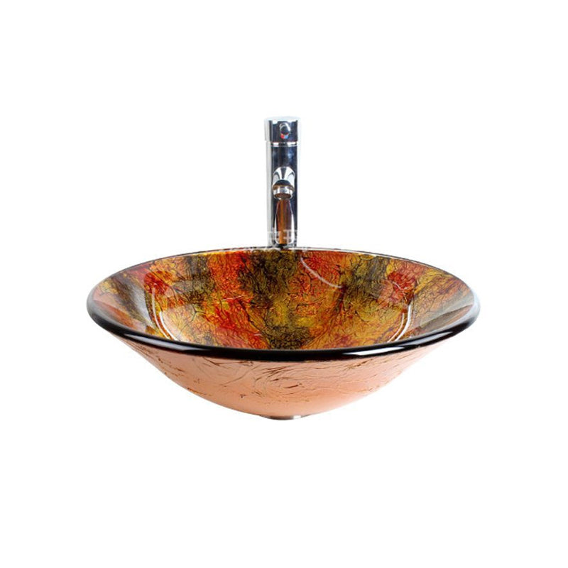 Traditional Vessel Bathroom Sink Round Hand Distressed Basin Sink(Not Including Faucet) Clearhalo 'Bathroom Remodel & Bathroom Fixtures' 'Bathroom Sinks & Faucet Components' 'Bathroom Sinks' 'bathroom_sink' 'Home Improvement' 'home_improvement' 'home_improvement_bathroom_sink' 6952362