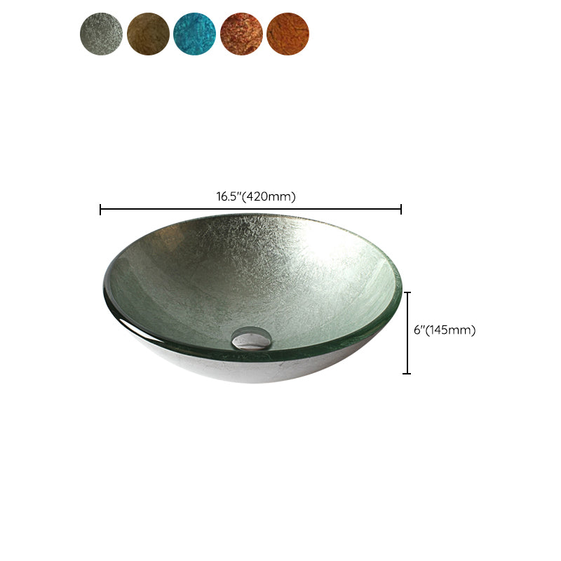 Traditional Vessel Bathroom Sink Round Hand Distressed Basin Sink(Not Including Faucet) Clearhalo 'Bathroom Remodel & Bathroom Fixtures' 'Bathroom Sinks & Faucet Components' 'Bathroom Sinks' 'bathroom_sink' 'Home Improvement' 'home_improvement' 'home_improvement_bathroom_sink' 6952368