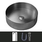 Modern Vessel Sink Round Metal with Faucet and Pop-Up Drain Vessel Lavatory Sink Gun Grey Sensor Faucet Sink with Faucet Clearhalo 'Bathroom Remodel & Bathroom Fixtures' 'Bathroom Sinks & Faucet Components' 'Bathroom Sinks' 'bathroom_sink' 'Home Improvement' 'home_improvement' 'home_improvement_bathroom_sink' 6952420