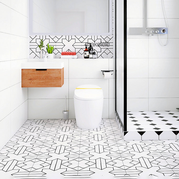 Patterned Rectangular Tile Modern Straight Edge Glazed Floor Tile Clearhalo 'Floor Tiles & Wall Tiles' 'floor_tiles_wall_tiles' 'Flooring 'Home Improvement' 'home_improvement' 'home_improvement_floor_tiles_wall_tiles' Walls and Ceiling' 6952510