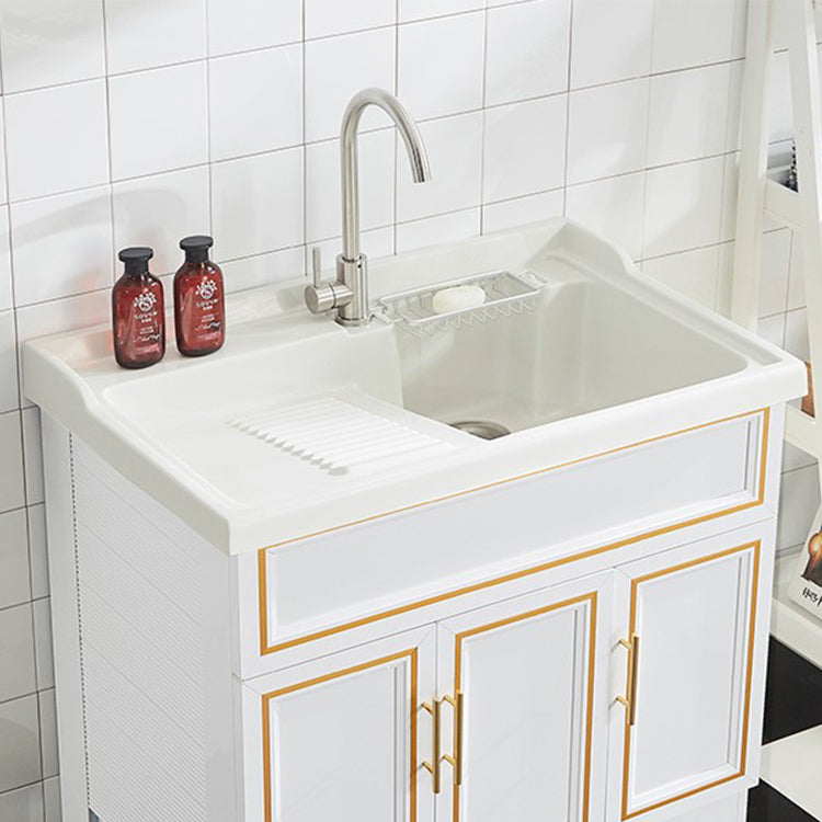 Bathroom Sink Vanity Ceramic Sink Drawers Storage Shelf Vanity with Faucet Clearhalo 'Bathroom Remodel & Bathroom Fixtures' 'Bathroom Vanities' 'bathroom_vanities' 'Home Improvement' 'home_improvement' 'home_improvement_bathroom_vanities' 6952577