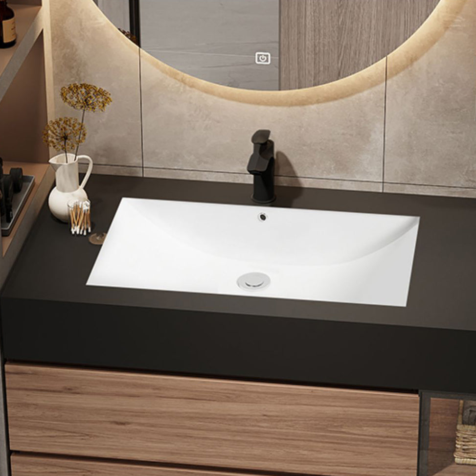 Waterproof Vanity Single Sink Drawers Wood Frame Wall-Mounted Vanity with Mirror Clearhalo 'Bathroom Remodel & Bathroom Fixtures' 'Bathroom Vanities' 'bathroom_vanities' 'Home Improvement' 'home_improvement' 'home_improvement_bathroom_vanities' 6952615