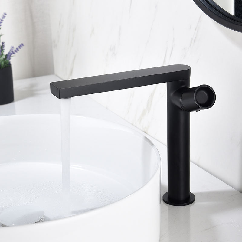 Modern Brass Bathroom Faucet Knob Handles Deck-mount Fixed Faucet Black Tall Clearhalo 'Bathroom Remodel & Bathroom Fixtures' 'Bathtub Faucets' 'bathtub_faucets' 'Home Improvement' 'home_improvement' 'home_improvement_bathtub_faucets' 6952790