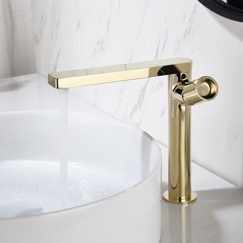 Modern Brass Bathroom Faucet Knob Handles Deck-mount Fixed Faucet Gold Clearhalo 'Bathroom Remodel & Bathroom Fixtures' 'Bathtub Faucets' 'bathtub_faucets' 'Home Improvement' 'home_improvement' 'home_improvement_bathtub_faucets' 6952799