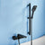 Wall Mounted MetalTub Filler Double Handles Wall Mounted Faucet Black Rectangle Risers Included Clearhalo 'Bathroom Remodel & Bathroom Fixtures' 'Bathtub Faucets' 'bathtub_faucets' 'Home Improvement' 'home_improvement' 'home_improvement_bathtub_faucets' 6952812