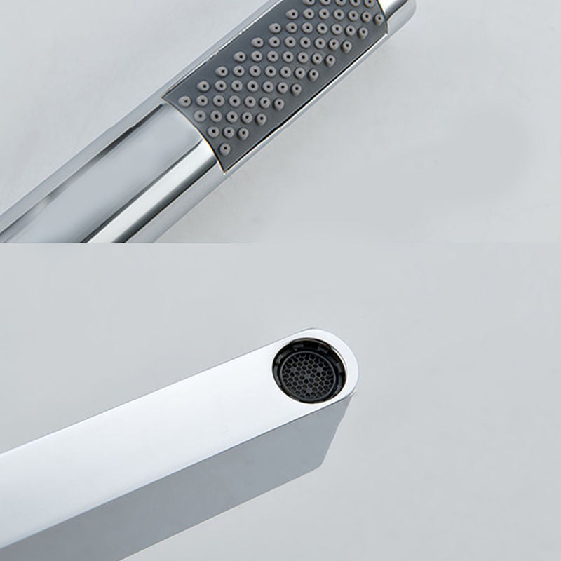 Contemporary Chrome Bath Faucet Trim Swivel Wall Mounted with Hand ...