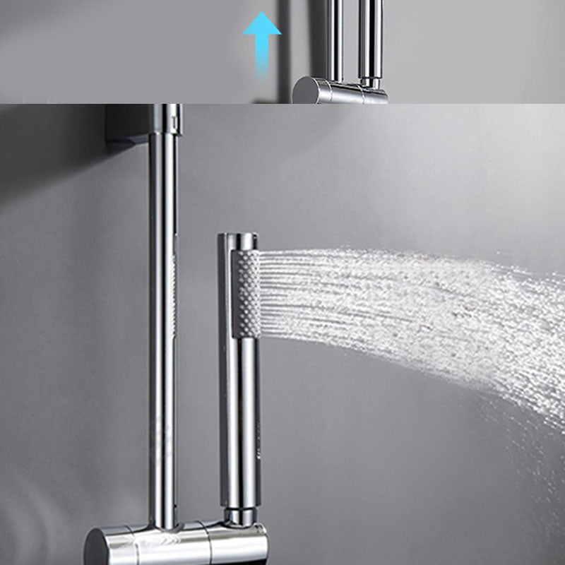 Contemporary Chrome Bath Faucet Trim Swivel Wall Mounted with Hand Shower Clearhalo 'Bathroom Remodel & Bathroom Fixtures' 'Bathtub Faucets' 'bathtub_faucets' 'Home Improvement' 'home_improvement' 'home_improvement_bathtub_faucets' 6952843