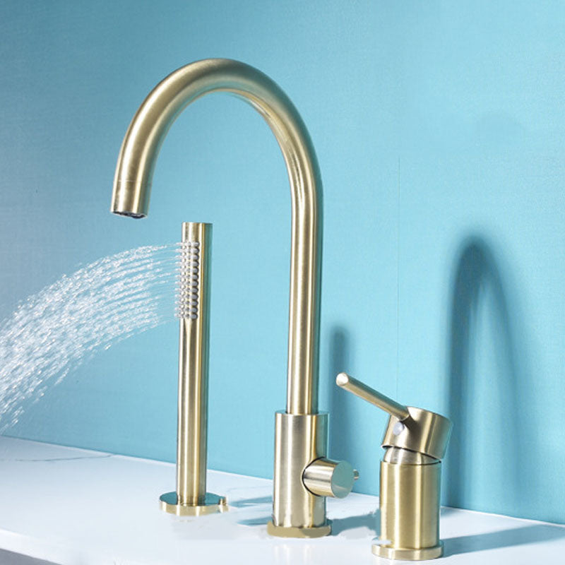 Industrial Roman Tub Faucet Trim High Arc Deck Mount Copper Bathtub Faucet Clearhalo 'Bathroom Remodel & Bathroom Fixtures' 'Bathtub Faucets' 'bathtub_faucets' 'Home Improvement' 'home_improvement' 'home_improvement_bathtub_faucets' 6952871