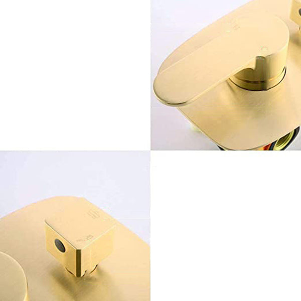 Shower Set Brass Modern Ceiling Mounted Dual Shower Head Square Swivel Shower System Clearhalo 'Bathroom Remodel & Bathroom Fixtures' 'Home Improvement' 'home_improvement' 'home_improvement_shower_faucets' 'Shower Faucets & Systems' 'shower_faucets' 'Showers & Bathtubs Plumbing' 'Showers & Bathtubs' 6952917