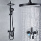Wall Mounted Shower System Modern Handheld Shower Head Raining Jet Shower System Black Temperature Control Digital Display Included Clearhalo 'Bathroom Remodel & Bathroom Fixtures' 'Home Improvement' 'home_improvement' 'home_improvement_shower_faucets' 'Shower Faucets & Systems' 'shower_faucets' 'Showers & Bathtubs Plumbing' 'Showers & Bathtubs' 6952976