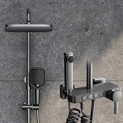 Wall Mounted Shower System Modern Handheld Shower Head Raining Jet Shower System Grey Temperature Control Digital Display Not Included Clearhalo 'Bathroom Remodel & Bathroom Fixtures' 'Home Improvement' 'home_improvement' 'home_improvement_shower_faucets' 'Shower Faucets & Systems' 'shower_faucets' 'Showers & Bathtubs Plumbing' 'Showers & Bathtubs' 6952982