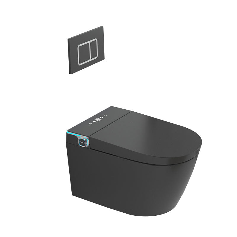 Elongated Wall Mounted Bidet with Heated Seat White 14.09" High Bidet Bidet with High Water Tank Black Clearhalo 'Bathroom Remodel & Bathroom Fixtures' 'Bidets' 'Home Improvement' 'home_improvement' 'home_improvement_bidets' 'Toilets & Bidets' 6952998