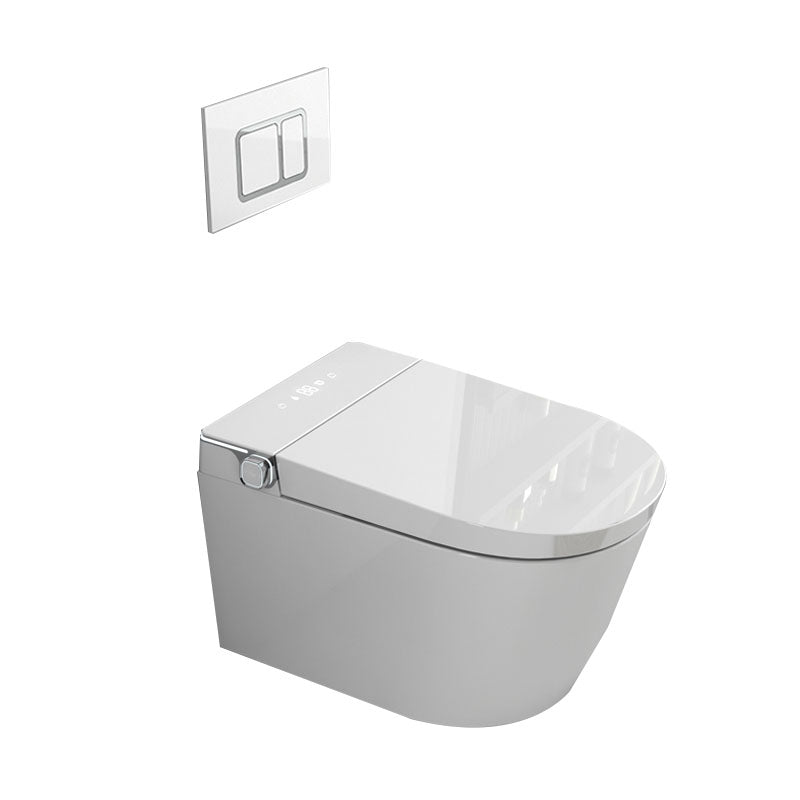 Elongated Wall Mounted Bidet with Heated Seat White 14.09" High Bidet Bidet with High Water Tank White Clearhalo 'Bathroom Remodel & Bathroom Fixtures' 'Bidets' 'Home Improvement' 'home_improvement' 'home_improvement_bidets' 'Toilets & Bidets' 6952999