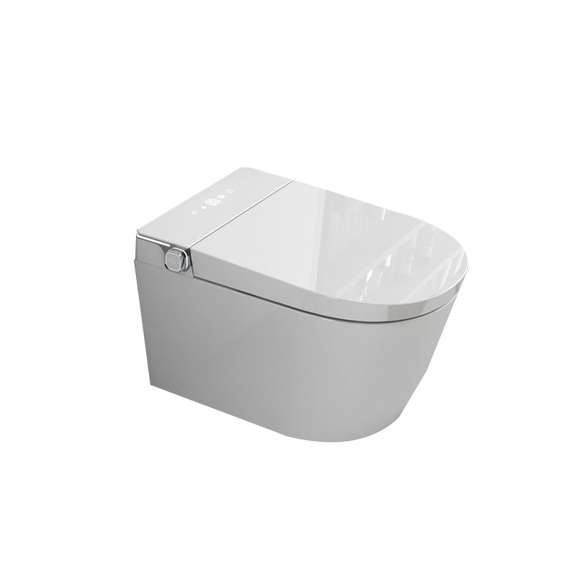 Elongated Wall Mounted Bidet with Heated Seat White 14.09" High Bidet Toilet White Manual Lid (Standard) Clearhalo 'Bathroom Remodel & Bathroom Fixtures' 'Bidets' 'Home Improvement' 'home_improvement' 'home_improvement_bidets' 'Toilets & Bidets' 6953003