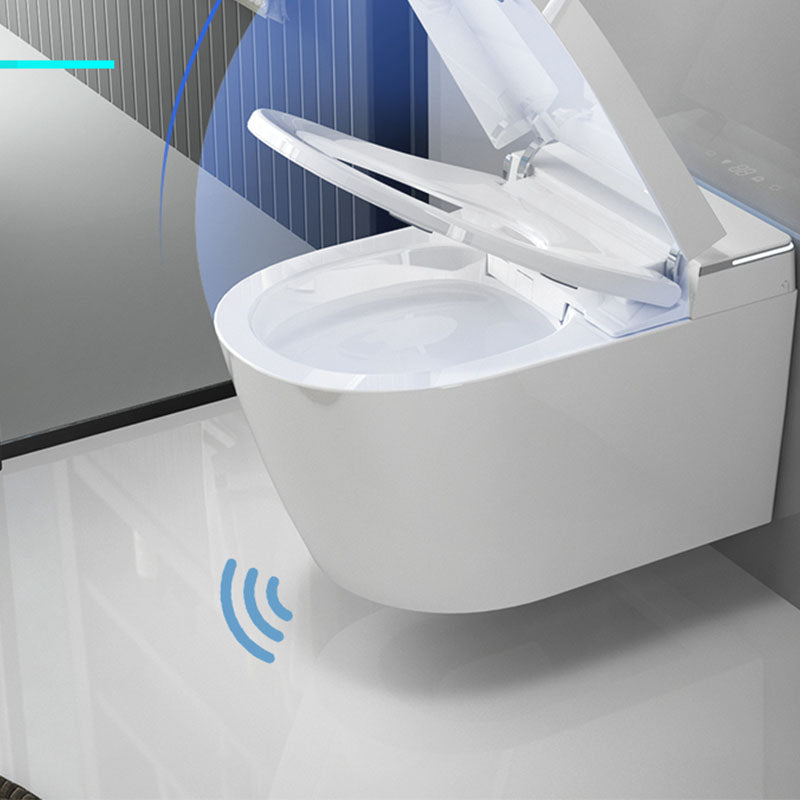 Elongated Wall Mounted Bidet with Heated Seat White 14.09" High Bidet Clearhalo 'Bathroom Remodel & Bathroom Fixtures' 'Bidets' 'Home Improvement' 'home_improvement' 'home_improvement_bidets' 'Toilets & Bidets' 6953004