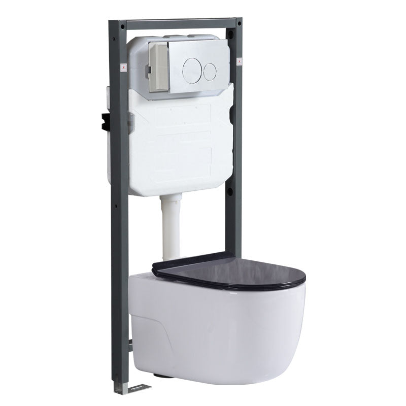 Antimicrobial Smart Wall Mounted Bidet Temperature Control Ceramic Toilet Bidet with High Water Tank Black Clearhalo 'Bathroom Remodel & Bathroom Fixtures' 'Bidets' 'Home Improvement' 'home_improvement' 'home_improvement_bidets' 'Toilets & Bidets' 6953009