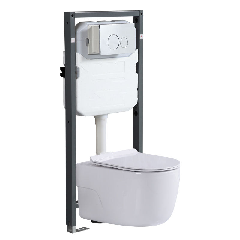 Antimicrobial Smart Wall Mounted Bidet Temperature Control Ceramic Toilet Bidet with High Water Tank White Clearhalo 'Bathroom Remodel & Bathroom Fixtures' 'Bidets' 'Home Improvement' 'home_improvement' 'home_improvement_bidets' 'Toilets & Bidets' 6953010