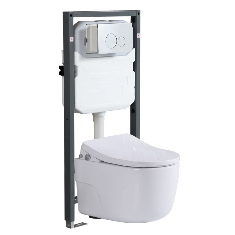 Antimicrobial Smart Wall Mounted Bidet Temperature Control Ceramic Toilet Bidet with High Water Tank Bright White Clearhalo 'Bathroom Remodel & Bathroom Fixtures' 'Bidets' 'Home Improvement' 'home_improvement' 'home_improvement_bidets' 'Toilets & Bidets' 6953013