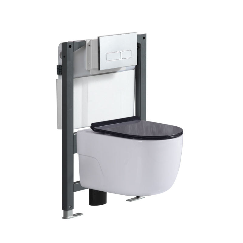 Antimicrobial Smart Wall Mounted Bidet Temperature Control Ceramic Toilet Bidet with Low Water Tank Black Clearhalo 'Bathroom Remodel & Bathroom Fixtures' 'Bidets' 'Home Improvement' 'home_improvement' 'home_improvement_bidets' 'Toilets & Bidets' 6953014