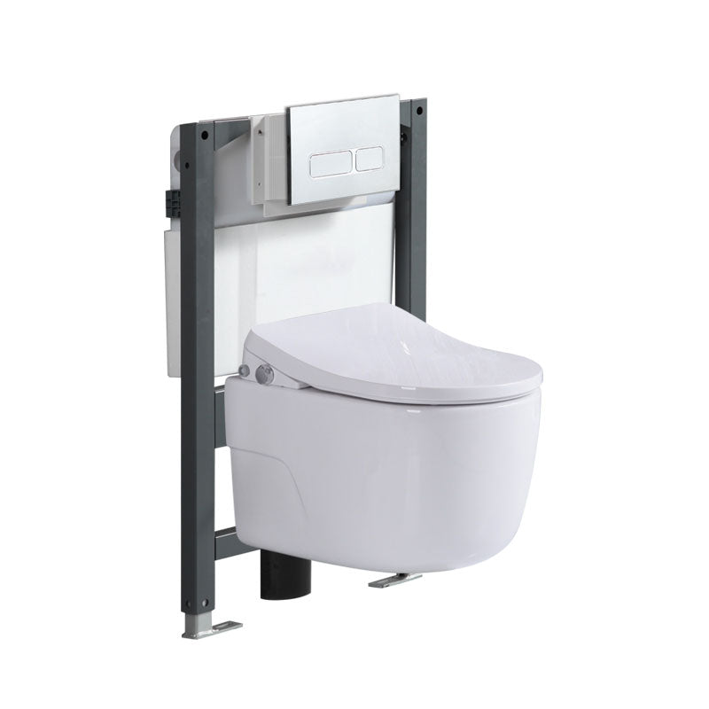 Antimicrobial Smart Wall Mounted Bidet Temperature Control Ceramic Toilet Bidet with Low Water Tank Bright White Clearhalo 'Bathroom Remodel & Bathroom Fixtures' 'Bidets' 'Home Improvement' 'home_improvement' 'home_improvement_bidets' 'Toilets & Bidets' 6953019