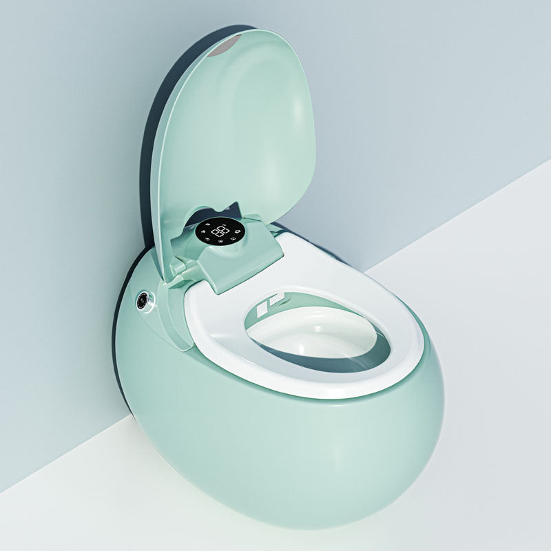 Round Floor Mount Bidet in Green Stain Resistant Deodorizing Smart Toilet Clearhalo 'Bathroom Remodel & Bathroom Fixtures' 'Bidets' 'Home Improvement' 'home_improvement' 'home_improvement_bidets' 'Toilets & Bidets' 6953055