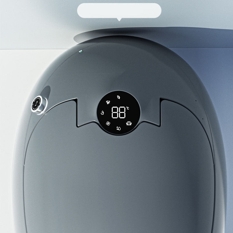 Contemporary Foot Sensor Ceramic Heated Seat Grey Round Floor Mount Bidet Clearhalo 'Bathroom Remodel & Bathroom Fixtures' 'Bidets' 'Home Improvement' 'home_improvement' 'home_improvement_bidets' 'Toilets & Bidets' 6953070